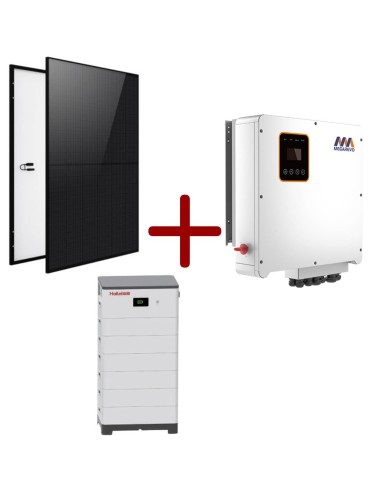 15.36 KW Photovoltaic Kit with LiFePO4 Battery - 10KW Hybrid Inverter